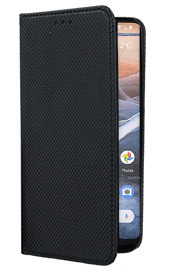 Кожен калъф тефтер и стойка Magnetic FLEXI Book Style за Nokia 3.2 TA-1156 черен